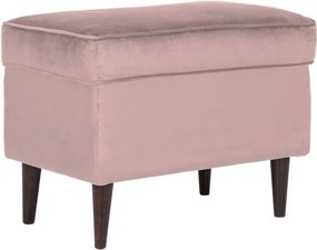 Pouf imbottito Ron in velluto rosa - Blu52