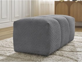 Poggiapiedi grigio con rivestimento in bouclé Roxelane – Bobochic Paris