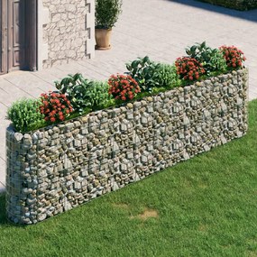 Gabbione Con Letto Rialzato İn Acciaio Zincato 400x50x100 Cm /