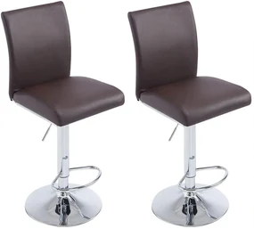 Set Di 2 Sgabelli Da Bar Articoli Da Collezione Cologne İn Ecopelle / Braun