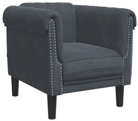 Set di divani 3 pz grigio scuro in velluto
