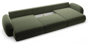 Divano angolare verde allungabile/con contenitore (a U) con rivestimento in ciniglia Tonale – Cosmopolitan Design