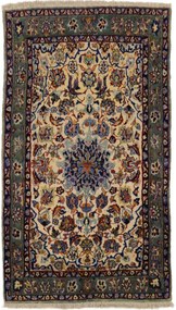 Isfahan Tappeto persiano 110 x 60 Verde (Iran) Annodato A Mano