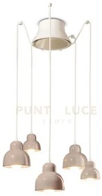 Sospensione 5 luci berimbau grigio sabbia c2605(grs)