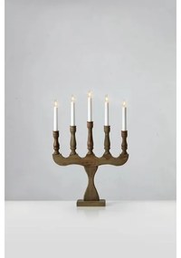 Markslöjd 706280 - Candelabro natalizio SVANEHOLM 5xE10/3W/230V pino/marrone