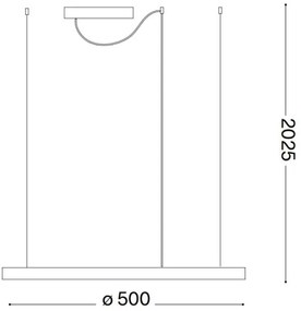Ideal Lux - Lampadario sospeso con cavo ORACLE SLIM LED/29W/230V 3000K Ø 50 cm bianco