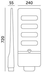 Lampione solare stradale a LED con sensore URBI LED/11W/3,2V 6500K + telecomando IP54