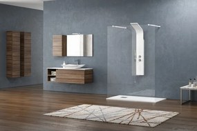 Kamalu - Doccia walkin 140cm con staffe bianche vetro trasparente KW3000B