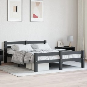 Giroletto Senza Materasso Grigio Scuro 120x200 Cm Legno Pino /