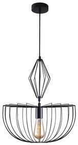 Lampadario a sospensione con filo JASMINA 1xE27/20W/230V diametro 40 cm nero