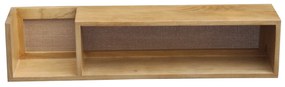 Mensola da parete in legno massello di mango e motivo a intreccio rattan L90 cm ACANGE