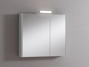 Pensile con luce Akira laccato lucido grigio chiaro L 80 x H 70 x P 15.5 cm