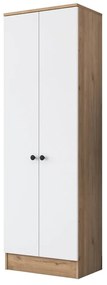 Armadio bianco/naturale in noce 60x183 cm Theresa - Kalune Design