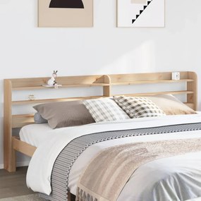 Testiera Con Ripiani 180 Cm İn Legno Massello Di Pino /