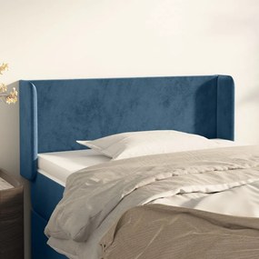 Testiera Ad Orecchio Blu Scuro 83x16x78/88 Cm İn Velluto /