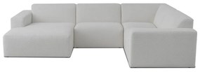 Divano angolare bianco in tessuto bouclé (a U) Roxy - Scandic