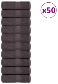 Salviette 50 Pz Antracite 15x21 Cm 360 G/m² 100% Cotone /