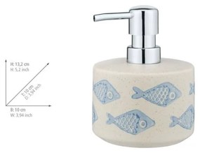 Set di accessori da bagno in ceramica bianca e blu Aquamarin - Wenko