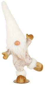 Gnomo natalizio in piedi bianco 45 cm