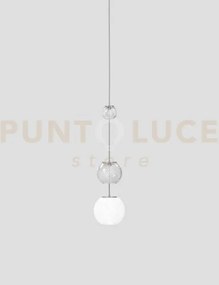 Oto sospensione peab bianco rigadin nickel satinato 1 luce attacco g9