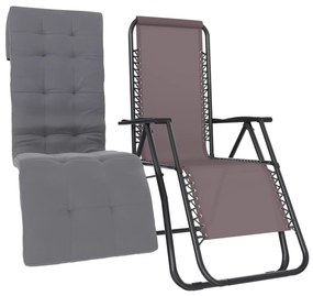 Poltrona Sedia Sdraio Relax Reclinabile Gravità 0 Con Cuscino Trapuntato Imbottito Design Ergonomico Richiudibile Salvaspazio In Acciaio Tubolare Doppio Spessore Portata Max 120 Kg (Tortora)