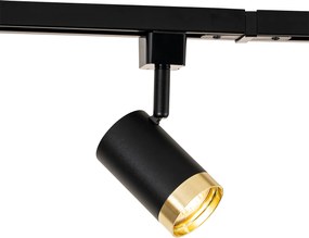 Sistema di illuminazione a binario Smart con 5 faretti nero oro 1 fase incl. 5 Wifi GU10 50mm - Iconic Jeana