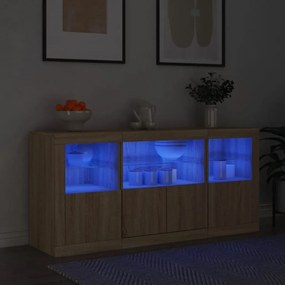 Credenza Con Luci Led Rovere Sonoma 142,5x37x67 Cm /