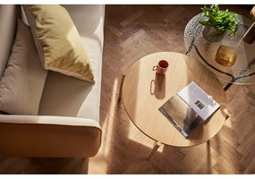 Tavolino rotondo nero con piano in vetro ø 80 cm Orbit - Hübsch