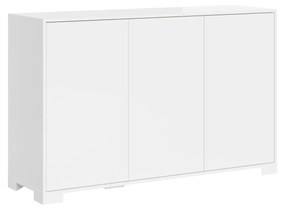 Madia e Porta TV Lumina con ante in bianco lucido e cashmere, Bianco Lucido / Madia 3 ante