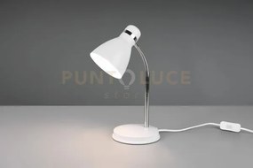 Harvey lampada da studio da tavolo metallo bianco e cromato flessib...
