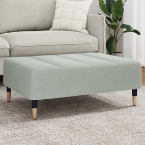 Poggiapiedi Grigio Chiaro 77x55x31 Cm İn Velluto /