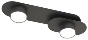 Lampada da soffitto in acciaio STILO 2 nera da interno 2xGX53