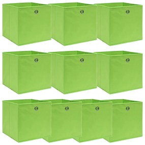 Scatole Portaoggetti 10pz Verdi 32x32x32 Cm Tessuto /