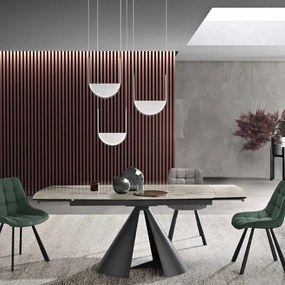 Tavolo da cucina allungabile 200 cm piano grčs porcellanato Grigio OSTUNI