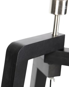 Lampada da terra treppiede nera con paralume a motivo pavone 50 cm - Puros