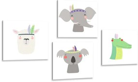 Set di quadri – Animali adorabili con piuma