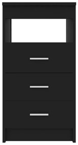 Cassettiera nera 40x50x76 cm in legno multistrato
