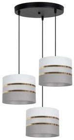Lampadario su corda  CORAL 3xE27/60W/230V bianco/grigio