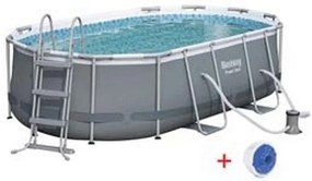 Piscina power steel ovale con telaio portante CM.427X250X100H. - CM.427X250X100H. - capacit LT.7250 - ART.56620