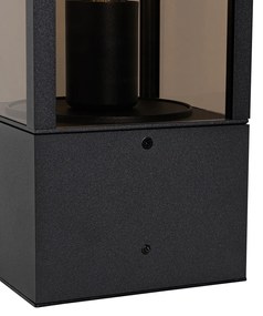 Lampada da esterno in piedi nera con fumo 40 cm IP44 - Charlois