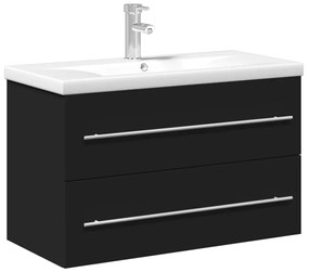 Mobile da bagno con lavabo integrato nero