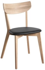 Sedia da pranzo in rovere marrone con seduta nera e Ami - Rowico