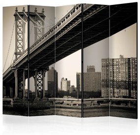 Paravento separè Manhattan Bridge, New York II - ponte in seppia