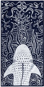 Telo mare blu scuro 90x180 cm Shark - DecoKing