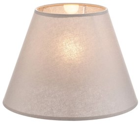 Paralume Sofia altezza 21 cm, grigio/bianco Duolla, Alluminio / Grigio / Zincato, Tessuto / Stoffa / Seta