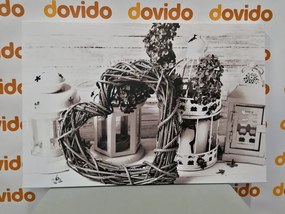 Quadro su tela – In atmosfera vintage in bianco e nero