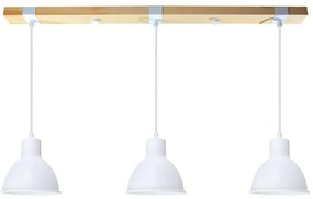 Lampadario a sospensione con filo 3xE27/40W/230V bianco