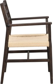 Sedia da pranzo in marrone scuro-naturale Harlan - Rowico