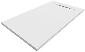 Piatto doccia SANYCCES in resina Siena bianco L 70 x L 120 cm opaco effetto pietra