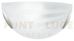 Applique a parete kuna bianca 1 luce attacco e27 35x8x15cm in vetro